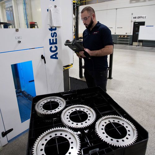 Zeiss CMM coordinate measuring inspection of precision machined gear components